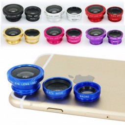 Universal Mobile Phone Camera Lens Clip Set fish eye lens