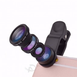 Clip ojo de pez smartphone cámara lente gran angular macro teléfono móvil lente para iphone