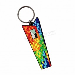Custom brand logo rubber keychain with key ring with your logo