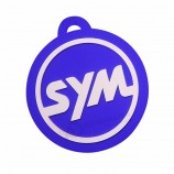 Engraved logo round shape washable soft pvc key pendant for bag with your logo