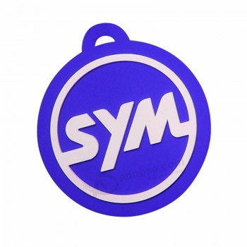 Engraved logo round shape washable soft pvc key pendant for bag with your logo
