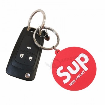 Porte-clés en PVC souple porte-clés en caoutchouc logo personnalisé pour sac à provisions