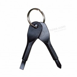 Multifunctional Key shaped Mini Tool set Keyring Screwdriver Metal Keychain with your logo