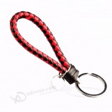 Wholesale keychain promotional gift give away PU leather rope metal key chain with your logo