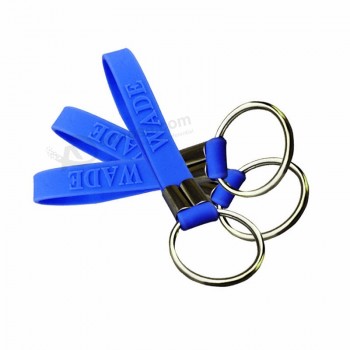 Hete promotionele rubberen siliconen sleutelhanger van product met aangepast logo