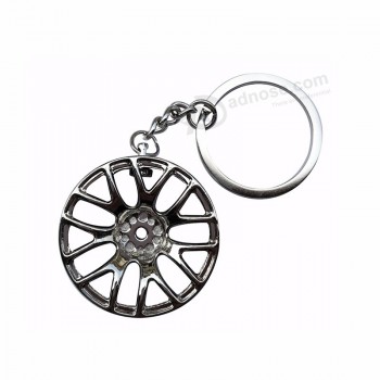 Wholesale custom metal keychain alloy automotive car wheel auto parts keyring key pendant