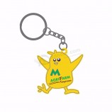 3D Cute Cartoon Logo letter Key Tag Soft PVC Rubber sports chicken Keychain for Promotion Gift with your logo