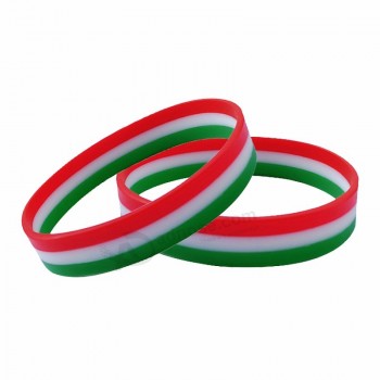 Pulseiras de silicone especiais de bandeira de país de hungay