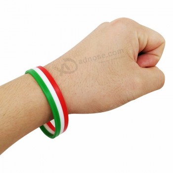 Hungría Italia banderas de país pulsera de silicona de silicona color bracele