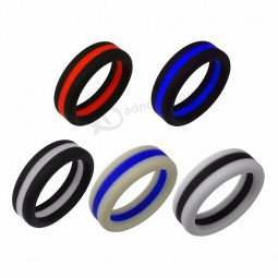 Silicone wedding ring drop shipping double Color fashion rubber finger Ring For Sports