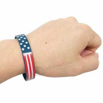 Kundenspezifische flagge silikonkautschuk armband armband hersteller armband armreifen