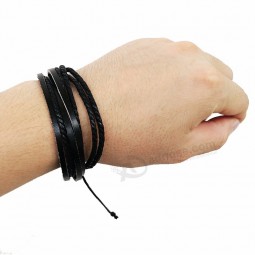 Fashion Jewelry Accessories handmade rope Leather Bracelet For Men