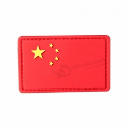 Custom Brand 3D Soft PVC Injection flag Patches for Outdoor Garment with Hook