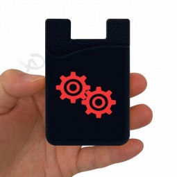 silicone product customised logo card holder keeper for back of cell phone
