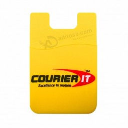 promotional item black yellow white custom print logo silicone card holder