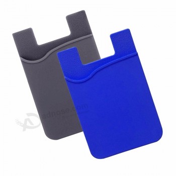 Silicone phone wallet ID card holder with 3M stick back