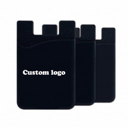 모든 스마트 폰을위한 검은 색 휴대 전화 포켓 실리콘 신용 카드 홀더 슬리브 지갑 스티커