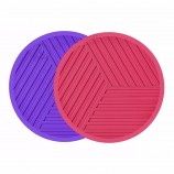 Round silicone Drink Coasters Set Prevents Furniture rubber cup mat