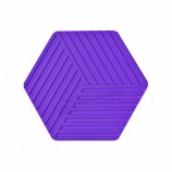 Set di sottobicchieri in silicone per tazza in gomma siliconica viola nera esagonale per bevande