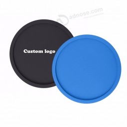 Silicon Cup Mat Wholesale black sky blue Silicone Drinking Coaster