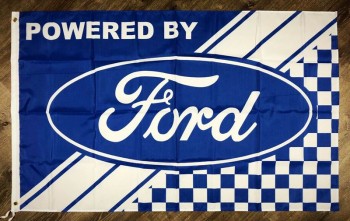 Powered By Ford Flag 3x5 ft Banner SVT Performance Man-Cave Garage Car Club New