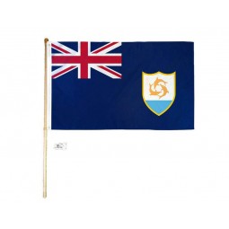 Wholesale Superstore 3x5 3'x5' Anguilla Polyester Flag with 5' (Foot) Flag Pole Kit with Wall Mount Bracket & Screws