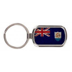 porte-clés rectangulaire design drapeau anguilla craquelé