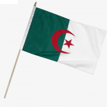impresión digital poliéster tafetán argelia país bandera de la mano