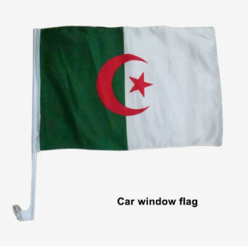 Factory directly selling car window Algeria flag with plastic pole