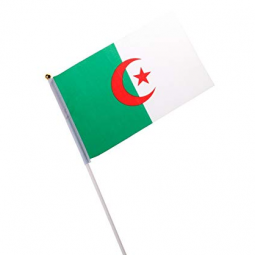 Fábrica al por mayor pequeña bandera que agita a mano para Argelia