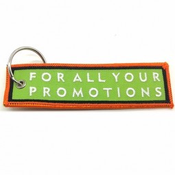 fashion custom design embroidered chain aviation tags Oem Key chains safety Tag