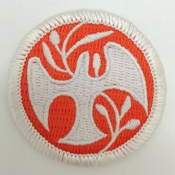 High Quality 100% Polyester Iron On Hat Embroidery Self Adhesive Backing Patch