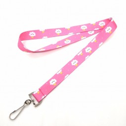 polyester sublimation lanyard with pink girl's heart