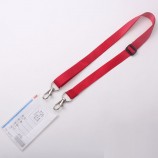 Custom two clips lanyard with plastic card holder