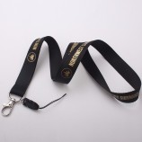 Custom silk screen print lanyard gold silver metallic print