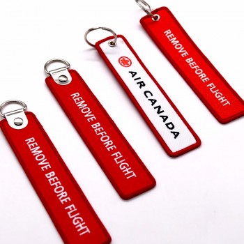 promotional gifts custom remove logo embroidery keychain, key tag