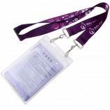 Double hook polyester id card holder lanyard