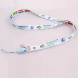 professional custom polyester printed safety breakaway clip cell phone holder lanyard string