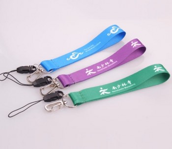 Short strap polyester mobile phone lanyard for cell phone