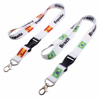 polyester webbing lanyard with plastic buckle