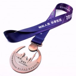 Promotion colorful polyester gold medal strap