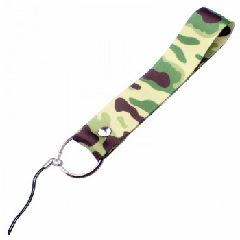 polyester keychain short lanyard with carabiner/plastic accessory