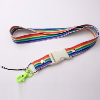 cordón de impresión de transferencia de calor cordón de arco iris con hebilla separable