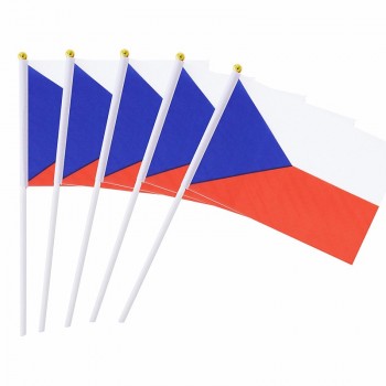 Tsjechische hand vlag logo gedrukt promotie hand held vlag