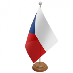 Czech table flag with metal base /Czech Republic desk flag with stand