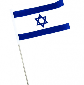 bandiera nazionale israeliana del paese del Medio Oriente stampata fabbrica con il bastone