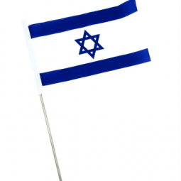 fábrica impressa bandeira nacional de israel do país do oriente médio com vara