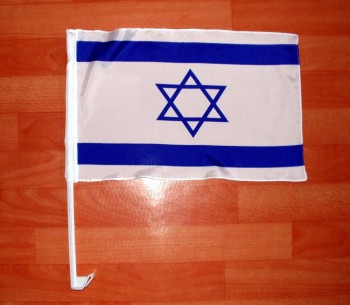 poliéster israelí bandera del coche al por mayor israel ventana de la bandera del coche