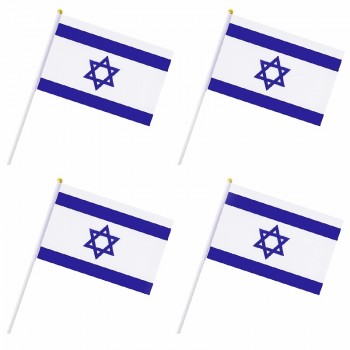 Heißer verkauf kleine 14 * 21 cm israel hand flagge für parade