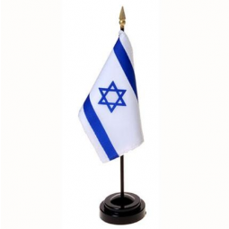 bandiera da tavolo israeliana in poliestere lavorato a maglia resistente